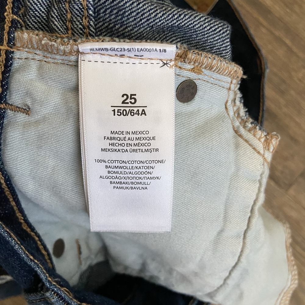 Polo Ralph Lauren Dungarees Patchwork Blue Distressed Denim Pants Wmns Sz 25 NEW - Picture 7 of 10